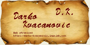 Darko Kvačanović vizit kartica